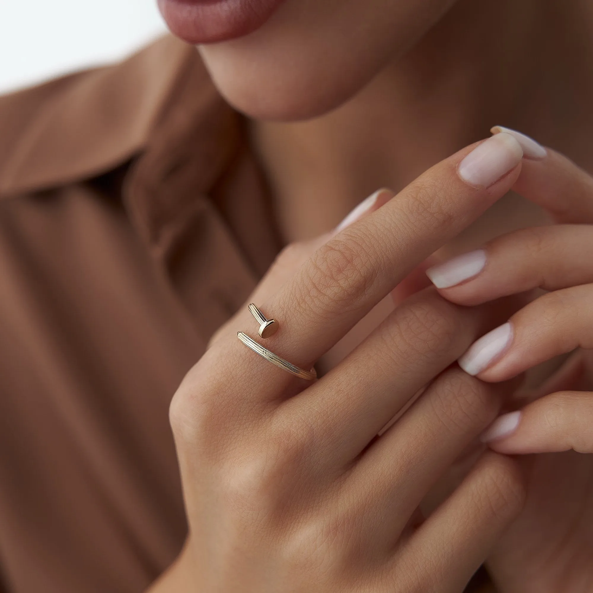 14k Gold Nail Ring