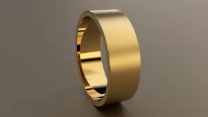 Brushed Yellow Gold 7mm Flat Wedding Band