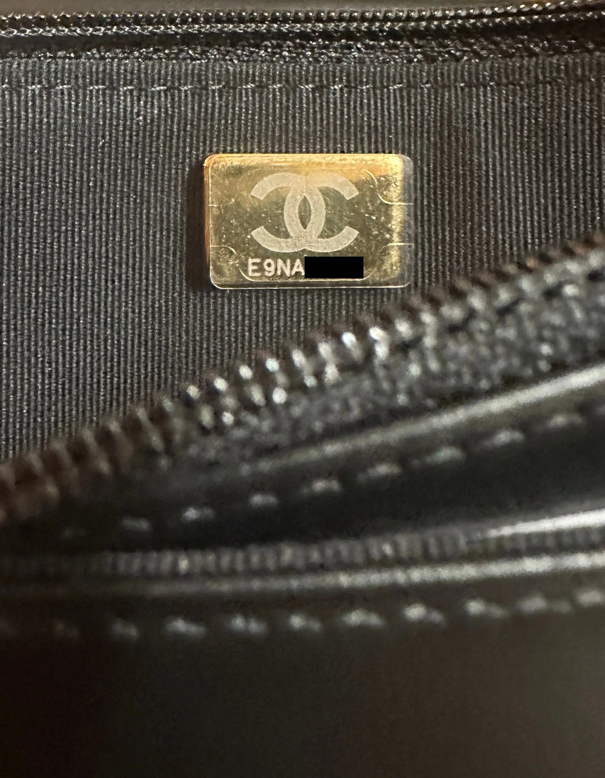 Chanel 2023 Black Caviar Boy Wallet on Chain WOC Crossbody Bag