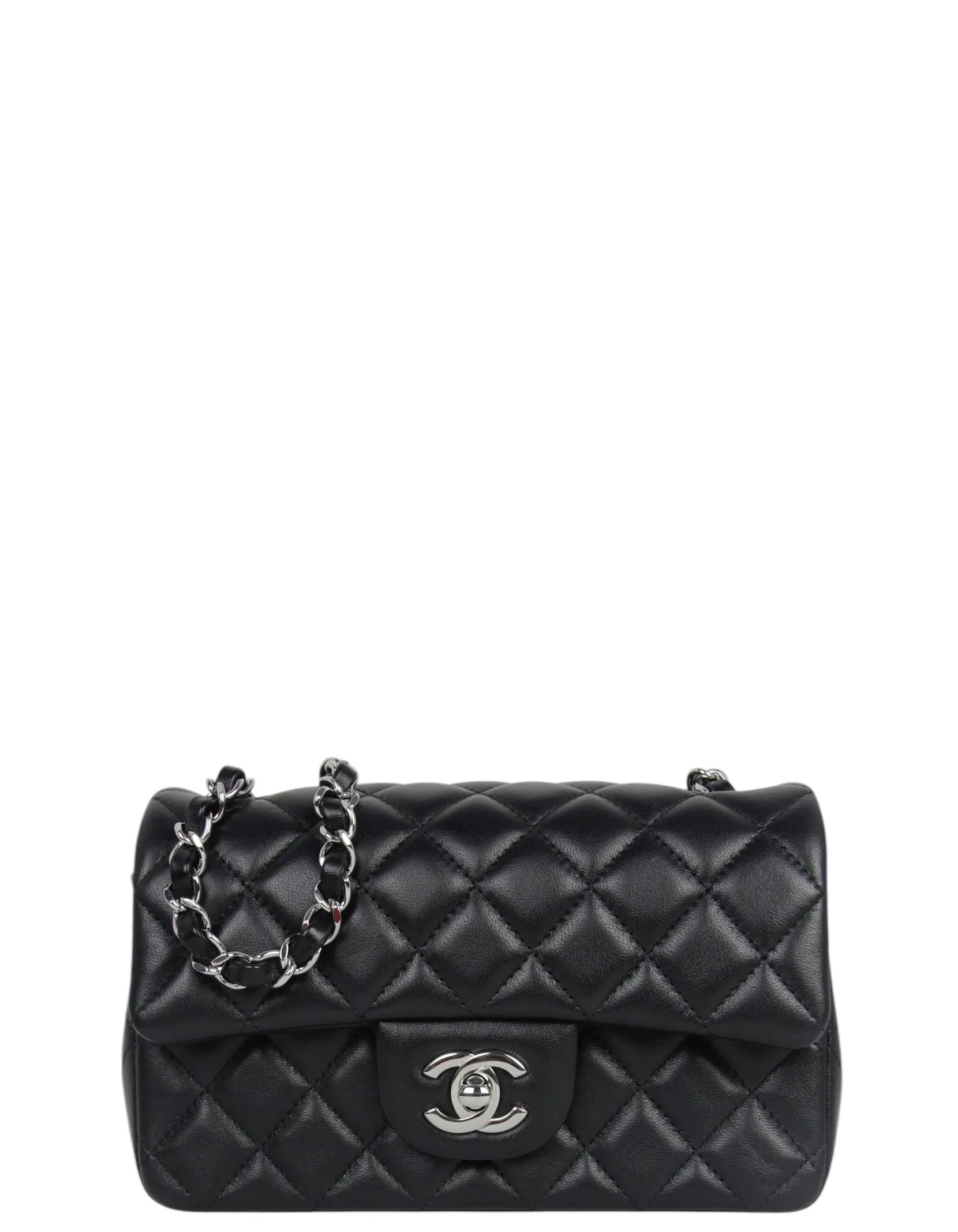 Chanel Black Lambskin Rectangular Mini Flap Bag