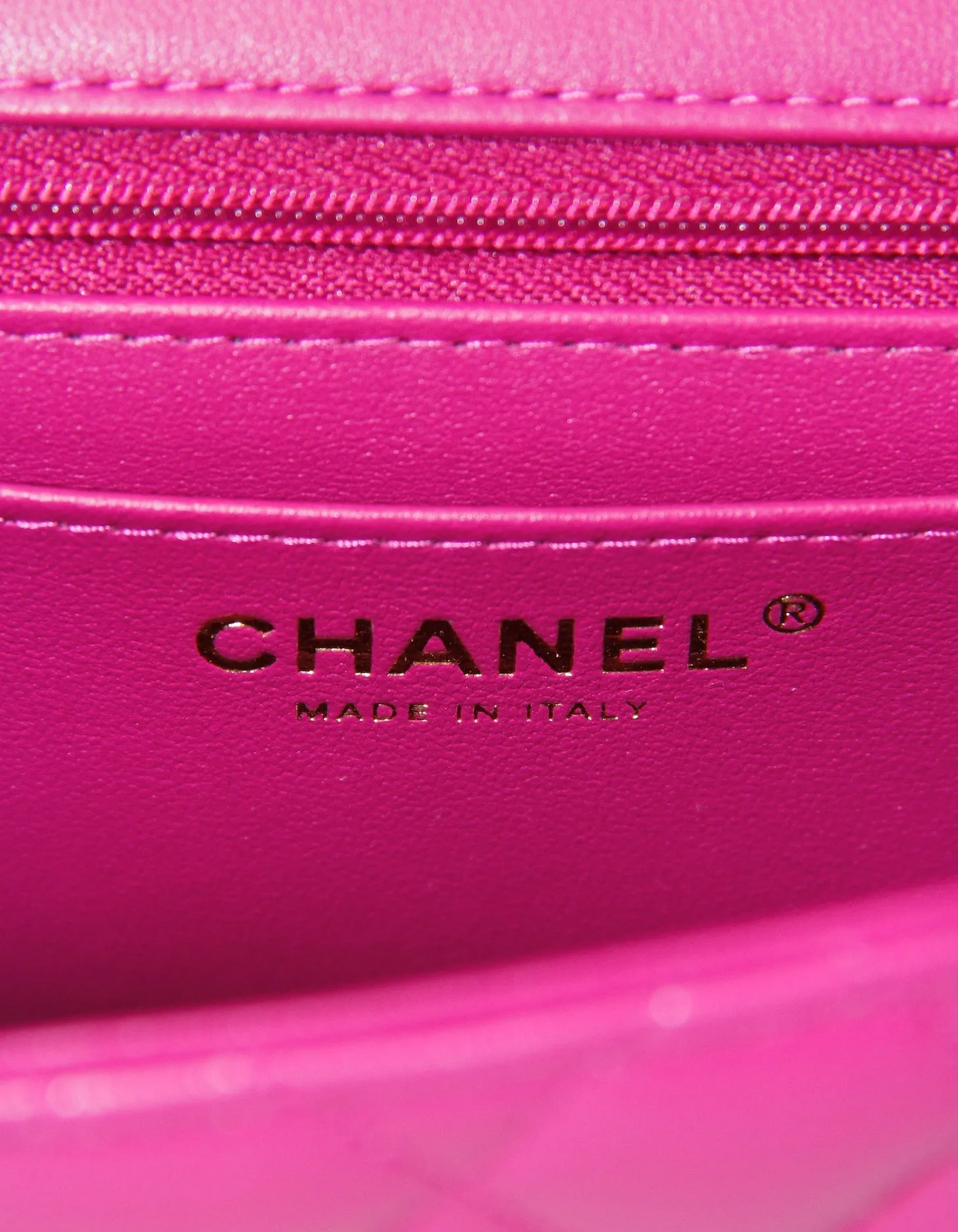 Chanel NWT '24 Fuchsia Lambskin Quilted Mini Top Handle Rectangular Flap