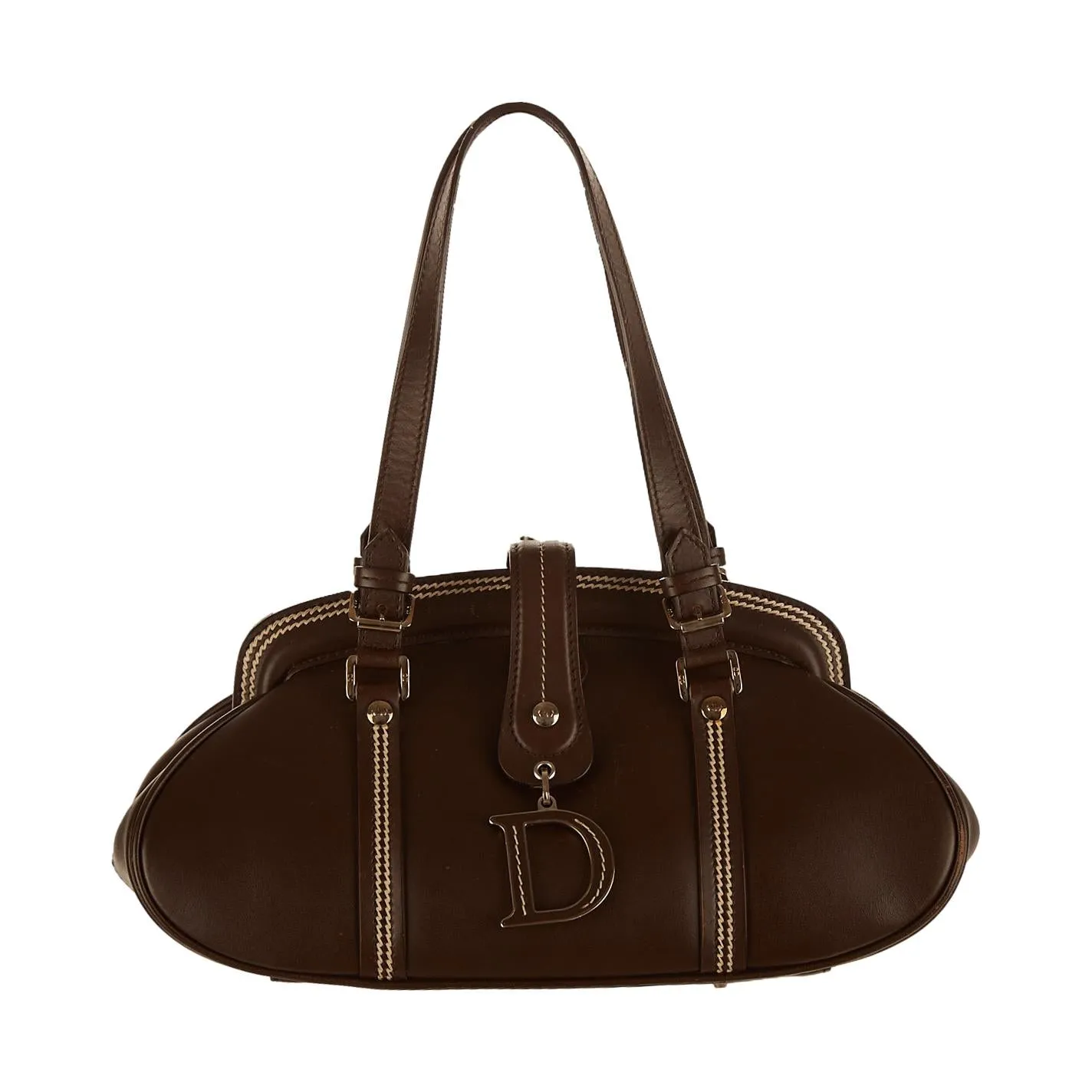 Dior Brown Logo Top Handle Bag
