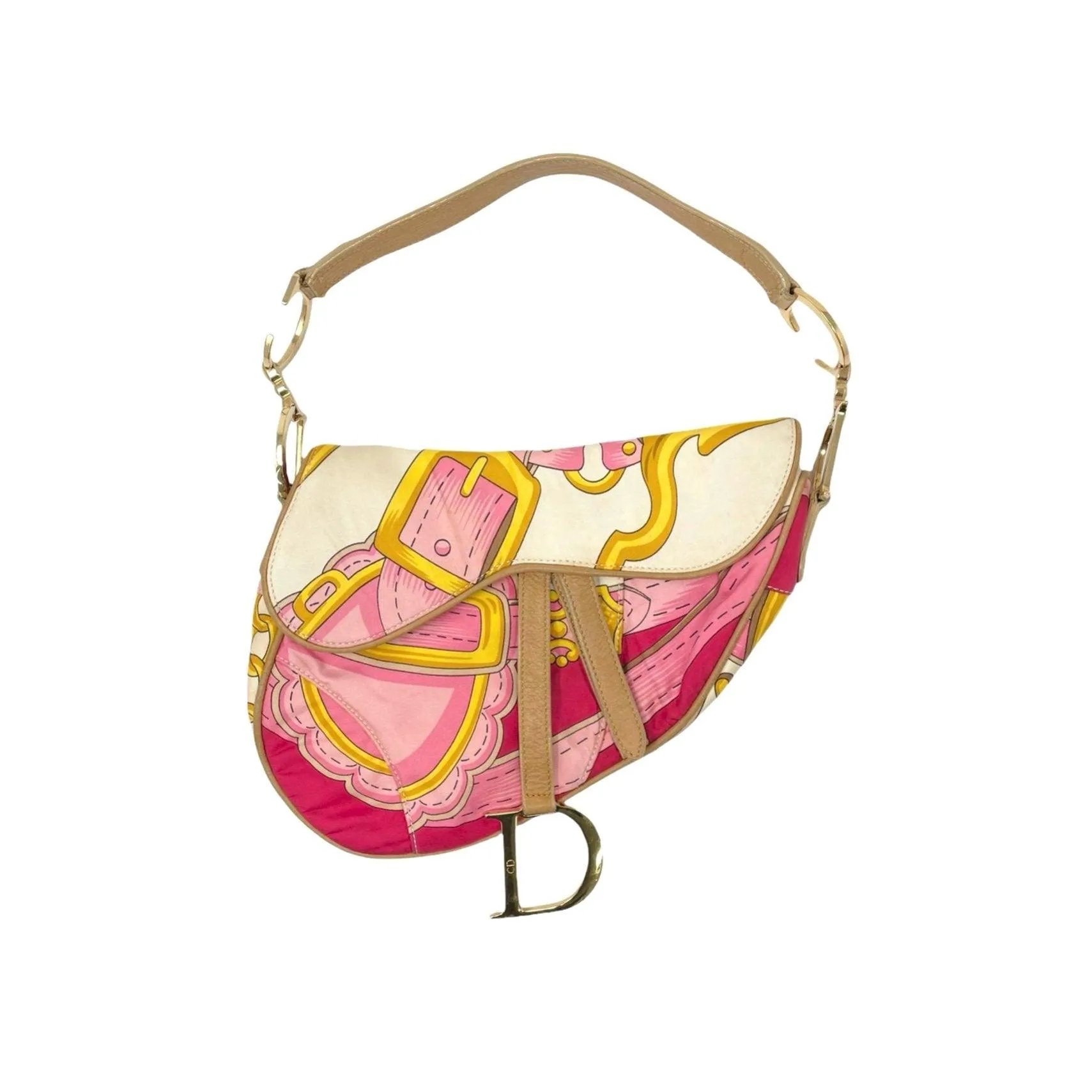 Dior Satin Print Saddle Bag