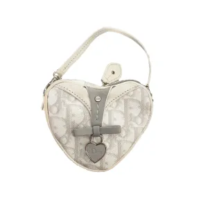 Dior White Monogram Heart Micro Bag