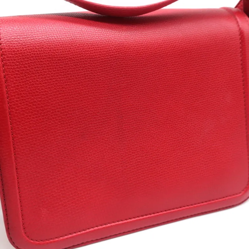 Dolce & Gabbana Flap Bag Red Grained Leather & Suede Medium Crossbody