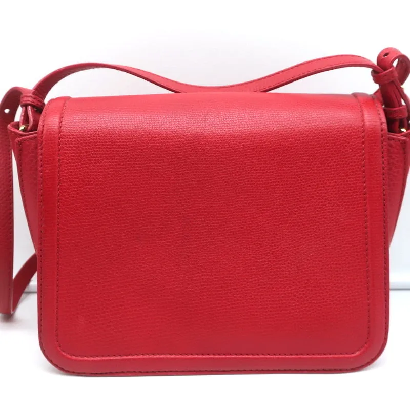 Dolce & Gabbana Flap Bag Red Grained Leather & Suede Medium Crossbody
