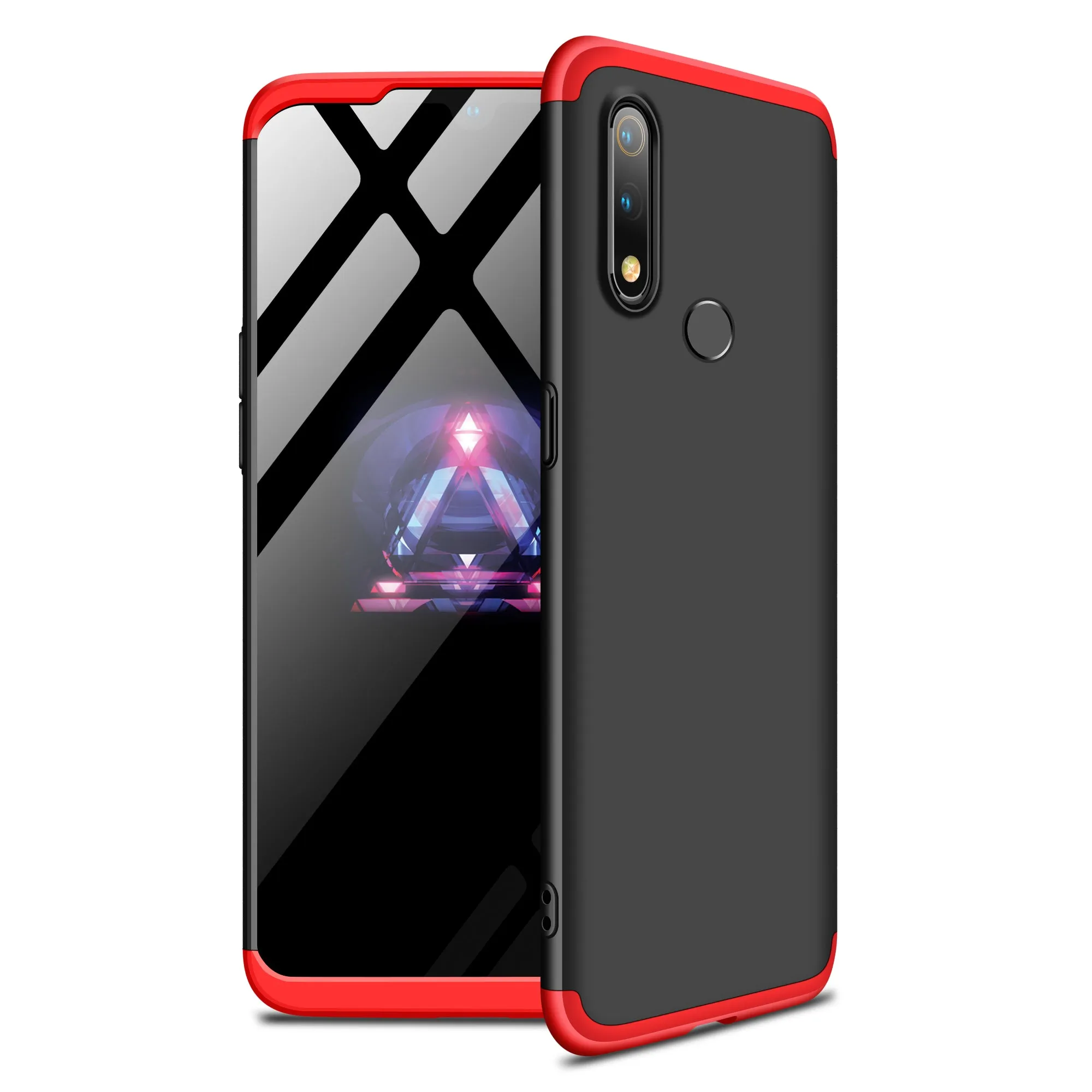 For Oppo Realme 3 pro Ultra Slim PC Back Cover Non-slip Shockproof 360 Degree Full Protective Case Silver black silver