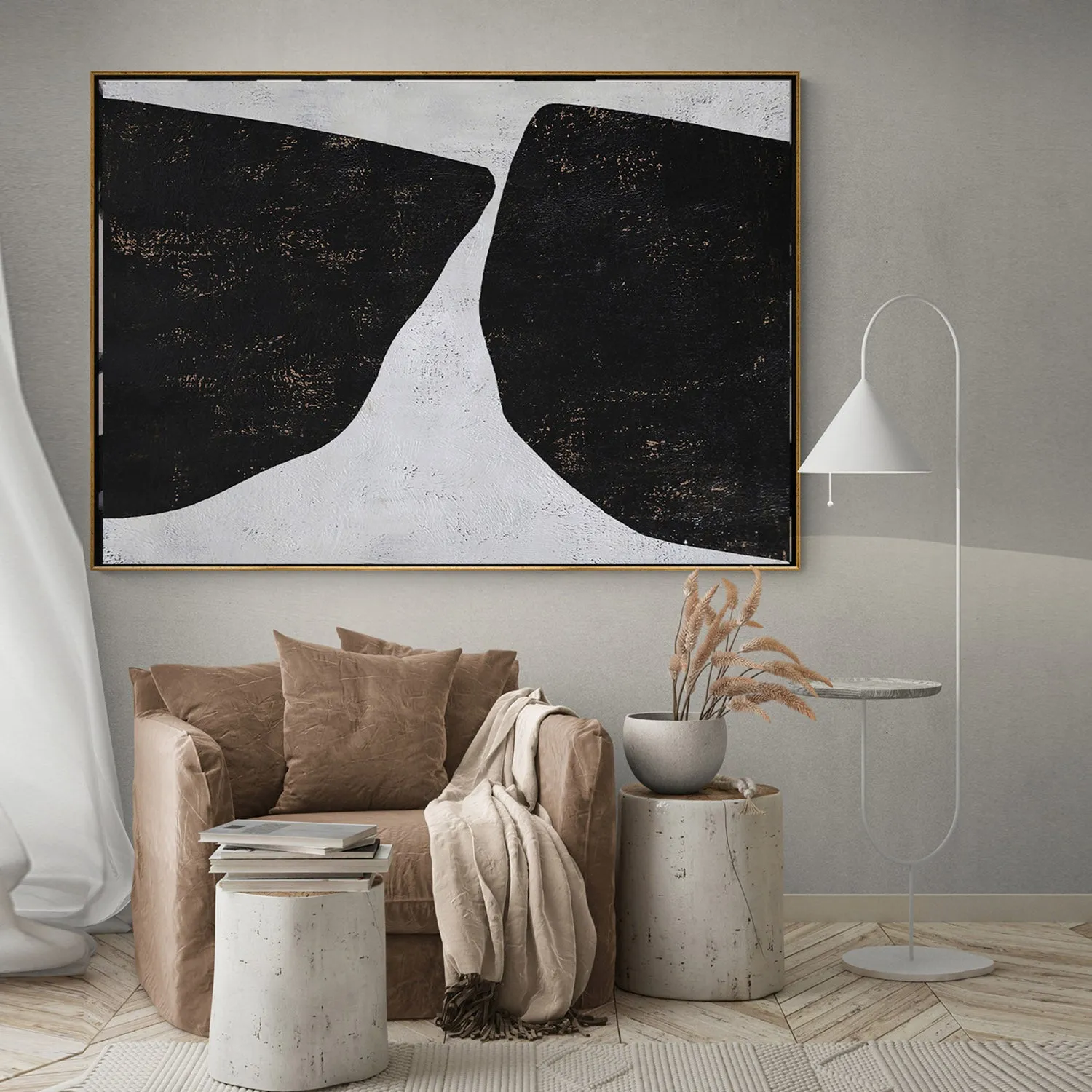 Horizontal Minimalist Geometric Painting H158H