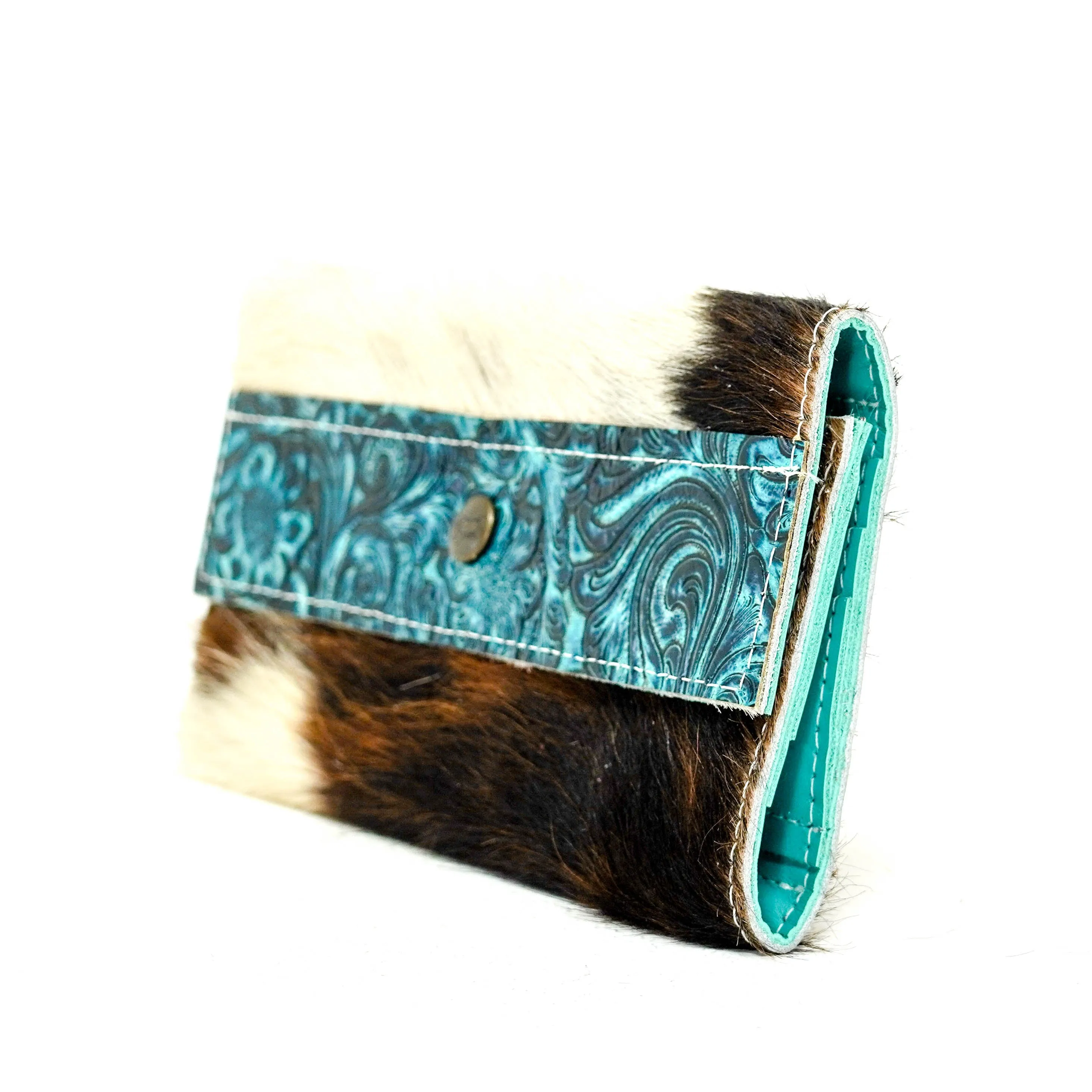 Kacey Wallet - Tricolor w/ Turquoise Wildflower Tool