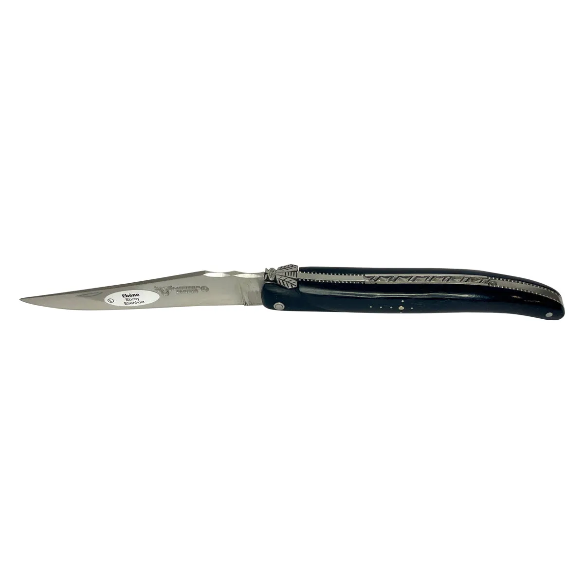 Laguiole en Aubrac Handcrafted Double Plated Multipurpose Knife, Ebony Wood Handle, 4-Inches