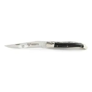 Laguiole en Aubrac Handcrafted Plates Multipurpose Knife, Buffalo Horn Handle, 4.75 inches