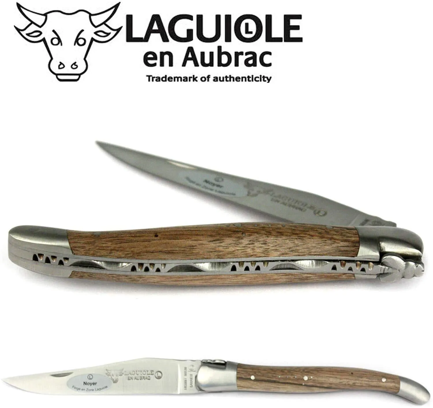 Laguiole en Aubrac Handcrafted Plates Multipurpose Knife, Walnut Handle, 4.75 inches