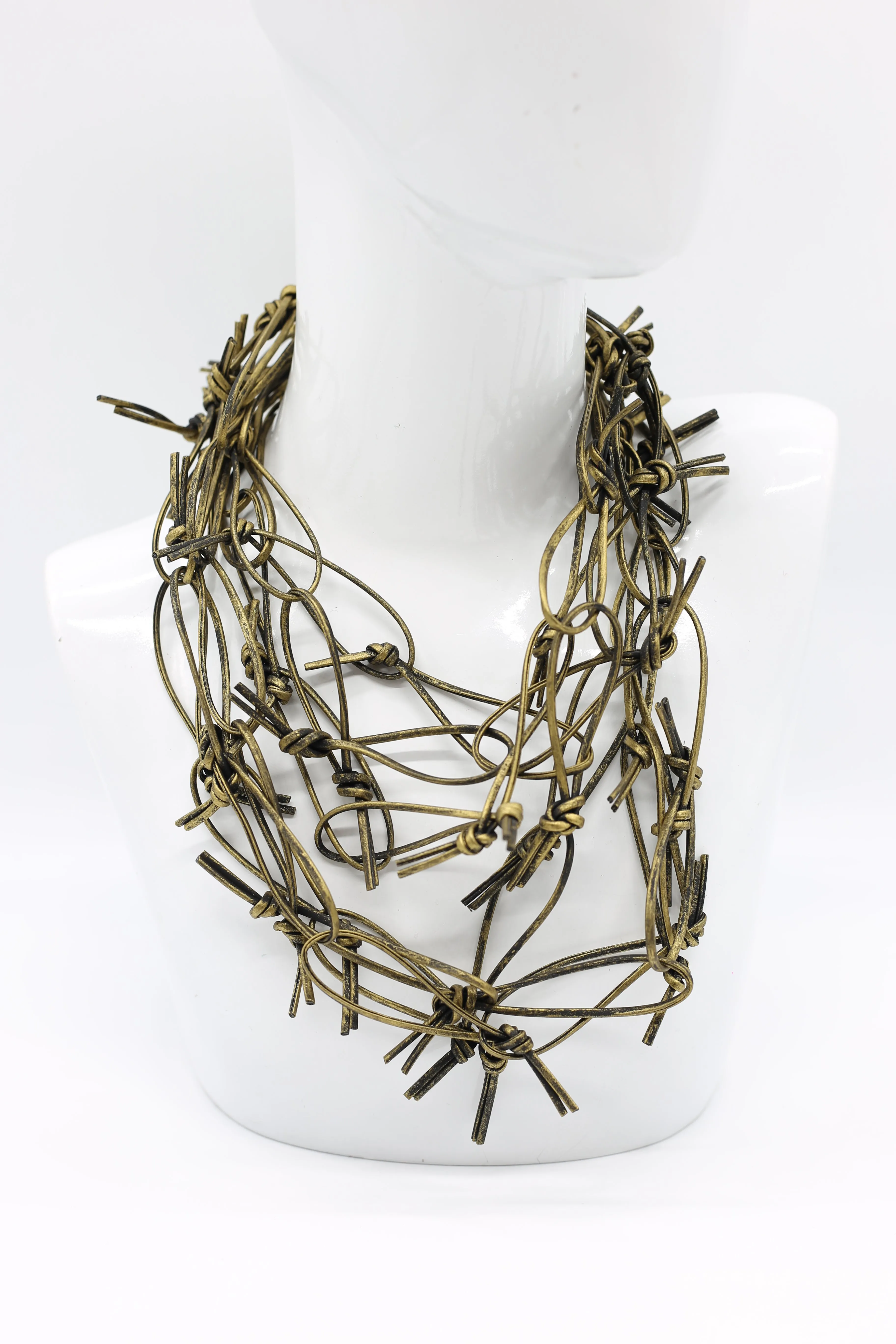 Leatherette Chain Necklace - Hand painted