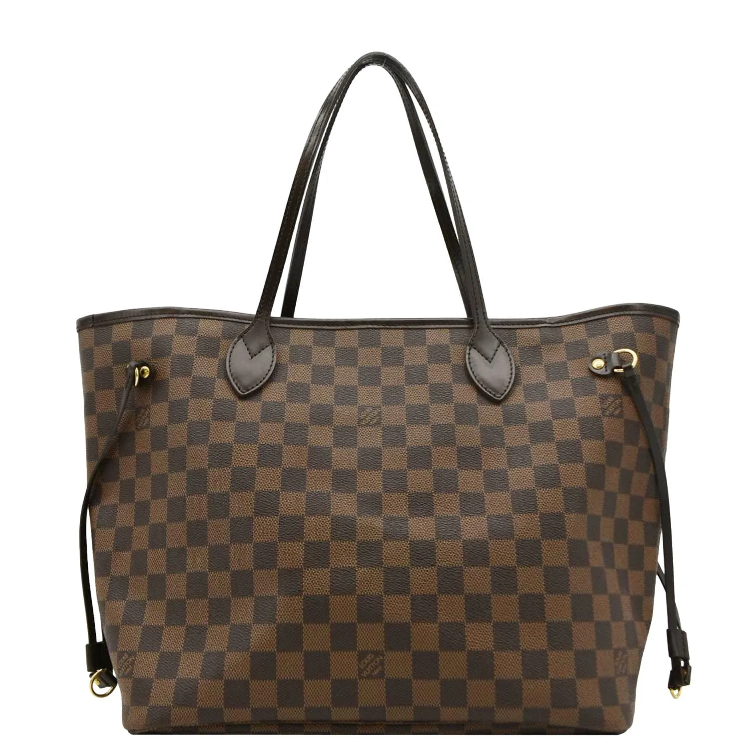LOUIS VUITTON Neverfull MM Damier Ebene Shoulder Bag Brown