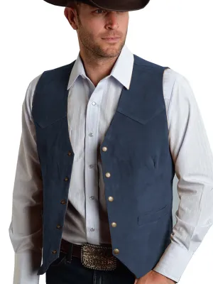 Metal Button Suede Vest Business Slim Fit Men's Vest