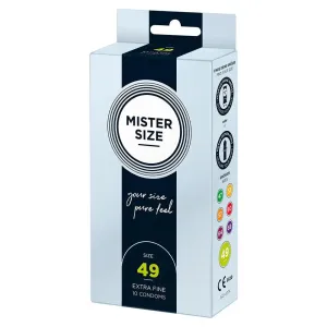 Mister Size 49mm Natural Ultra Thin Condoms 10 Pack