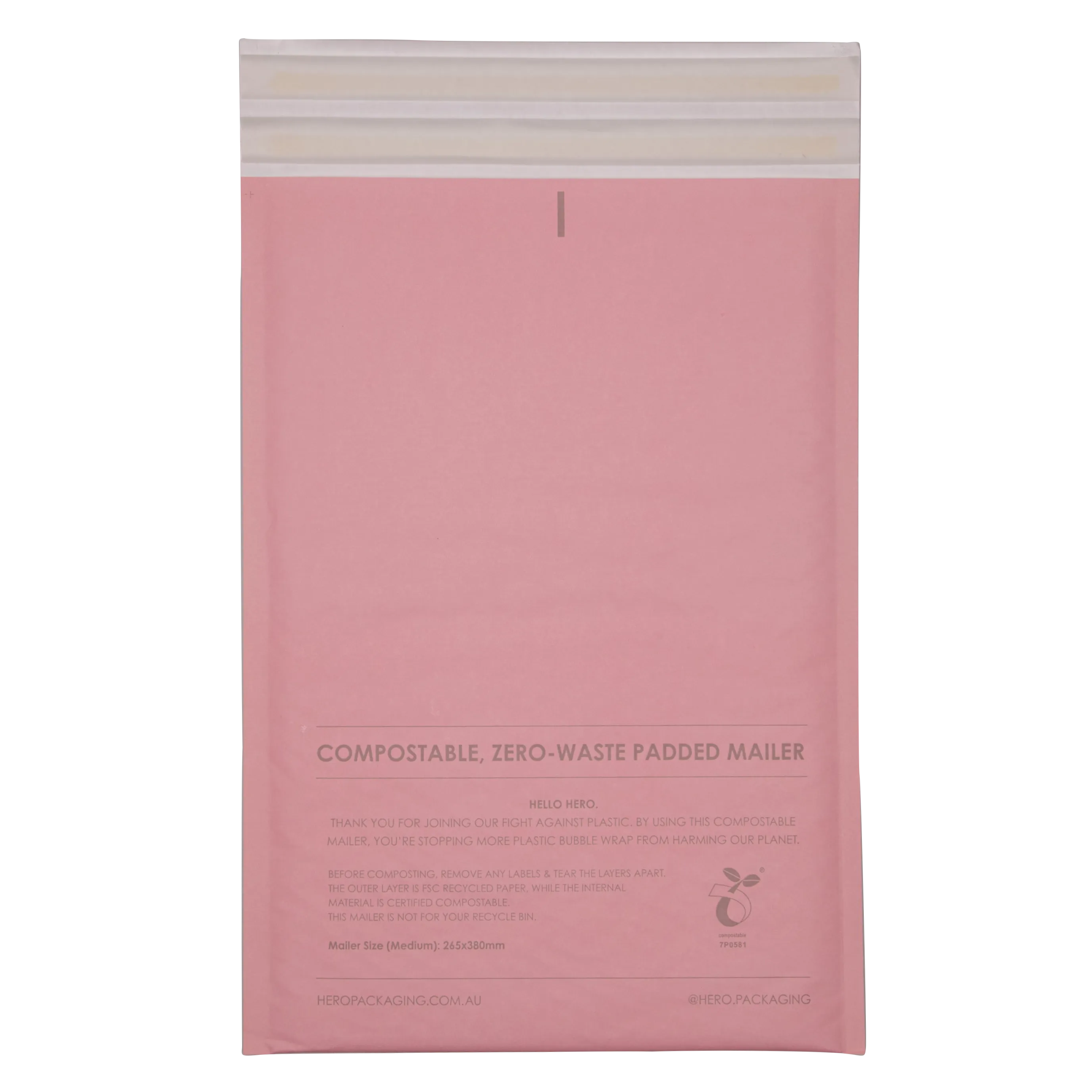 Pink Compostable HEROBUBBLE Mailer - From Packs of 25