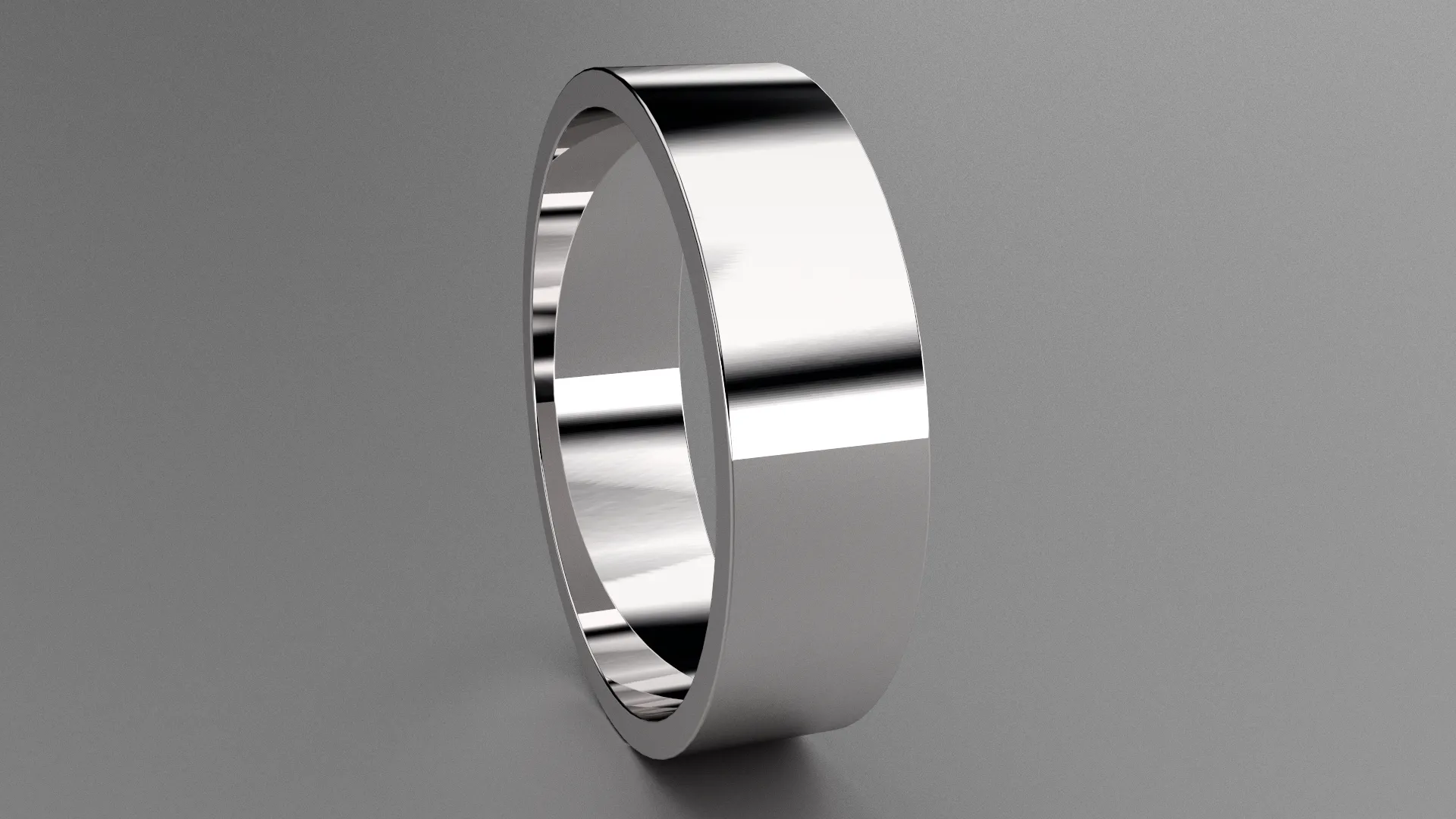 Polished Sterling Silver 6mm Flat Wedding Band