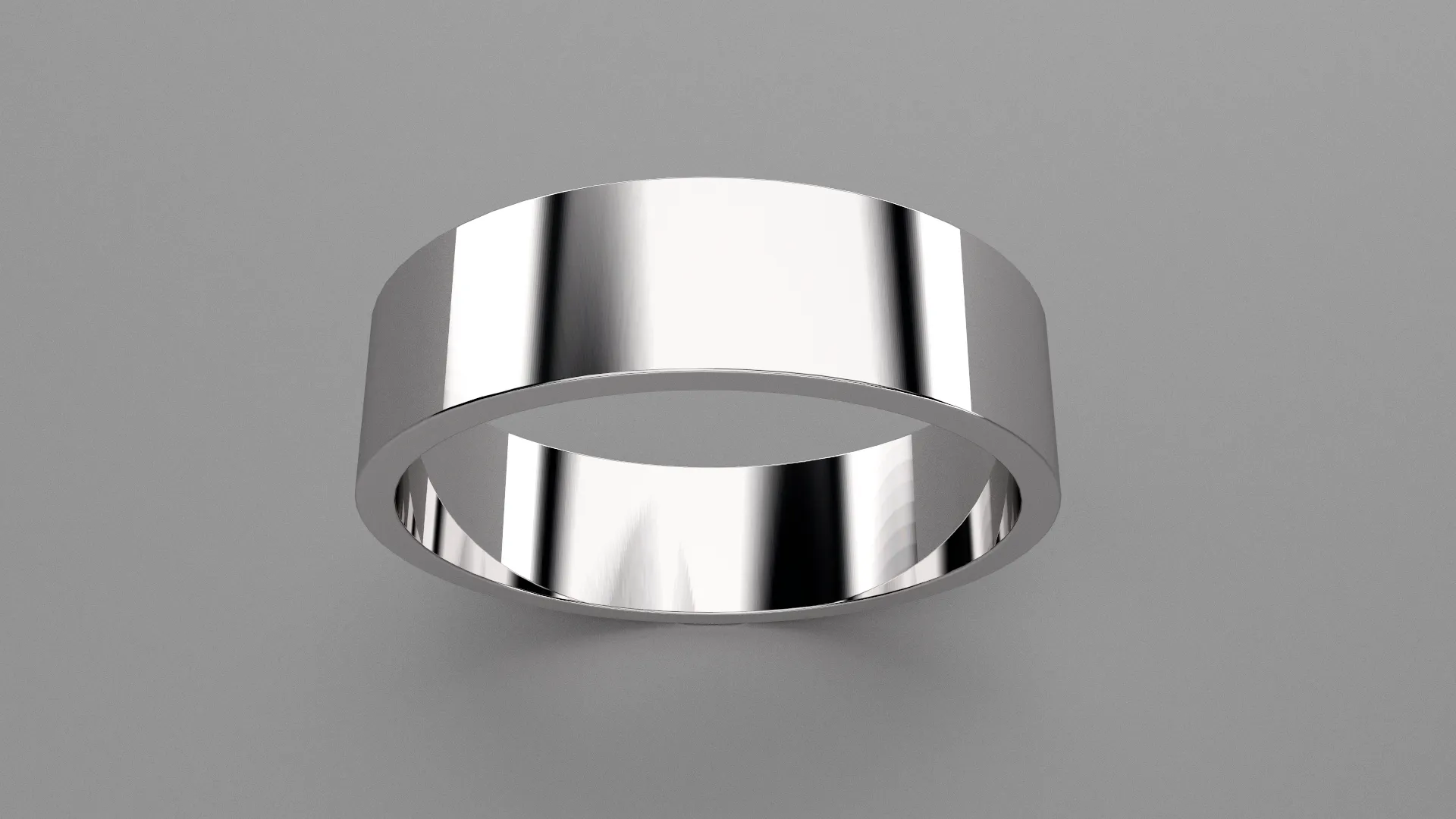 Polished Sterling Silver 6mm Flat Wedding Band