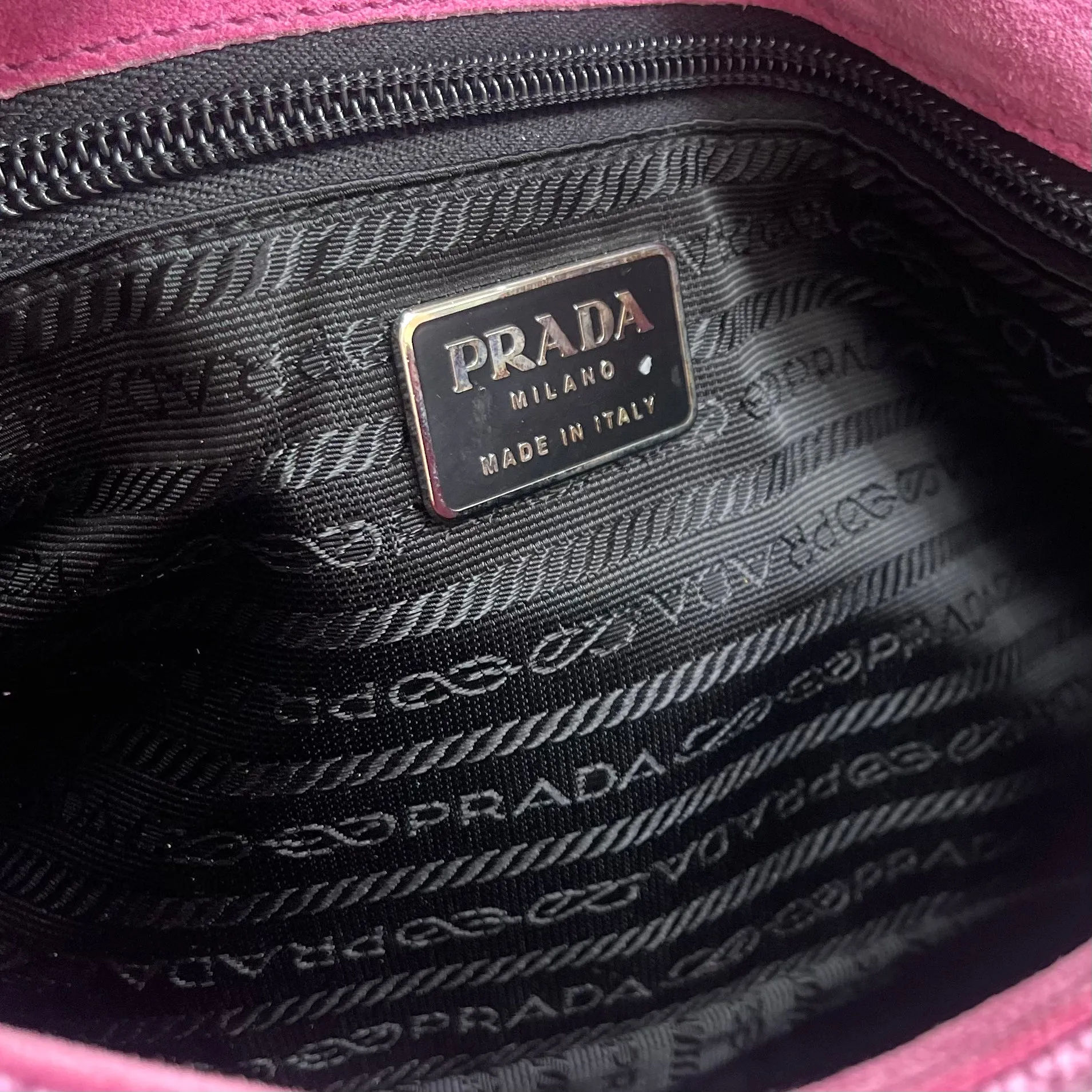 Prada Pink Knit Shoulder Bag