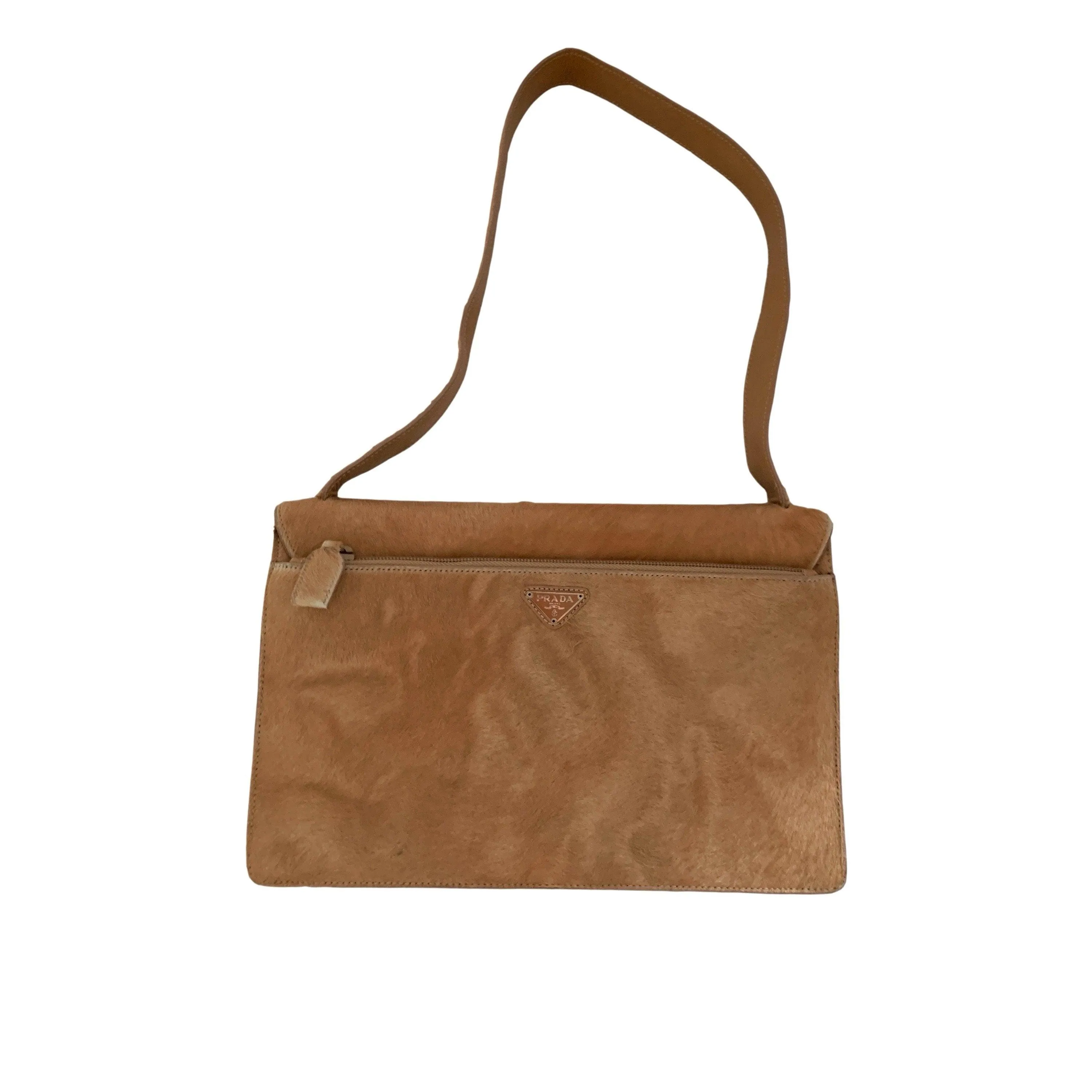 Prada Tan Logo Shoulder Bag