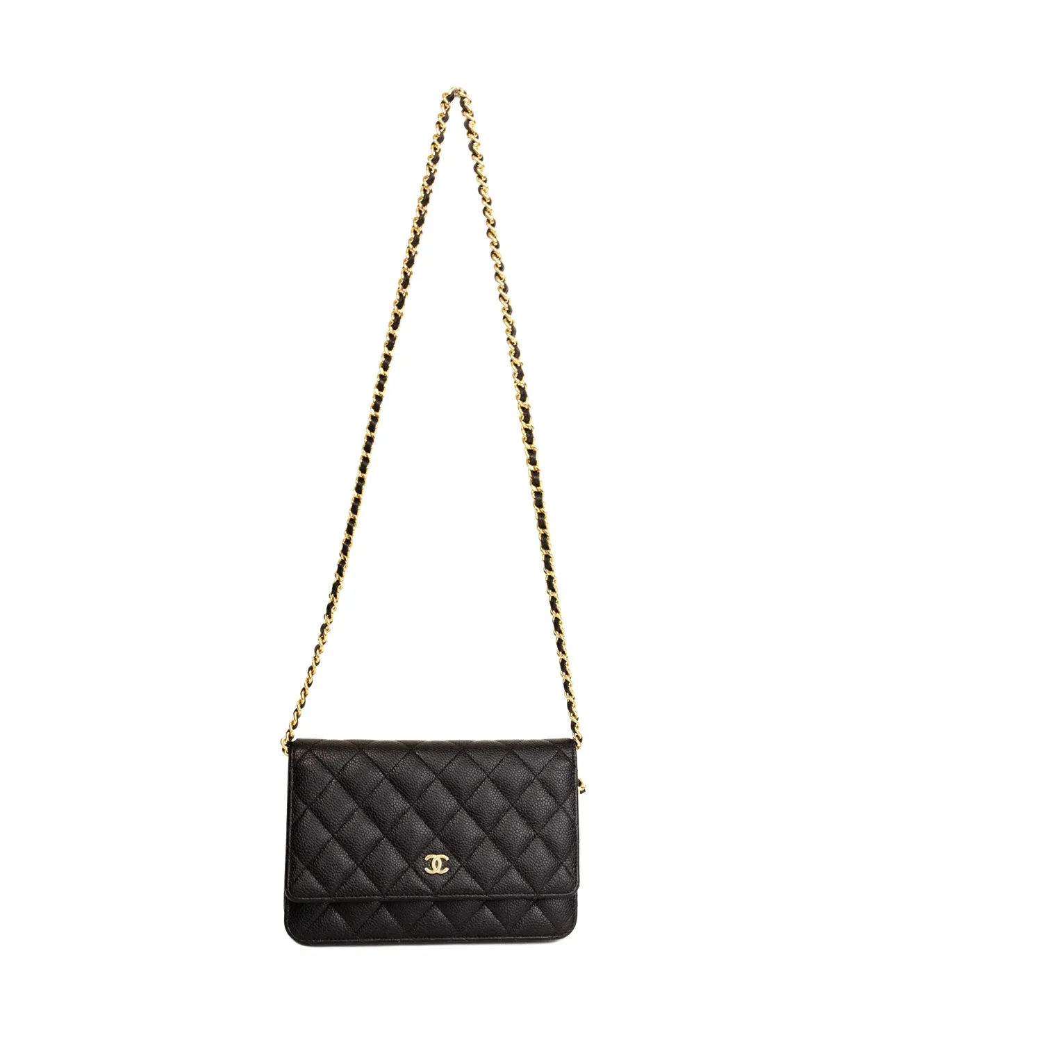 Pre-Owned Chanel Caviar Quilted Classic Wallet On Chain