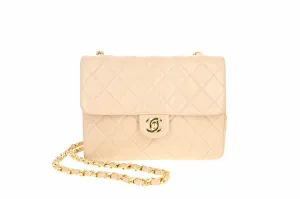 Rare Vintage Chanel Mini 2.55 Classic Square Quilted Lambskin Single Flap Bag