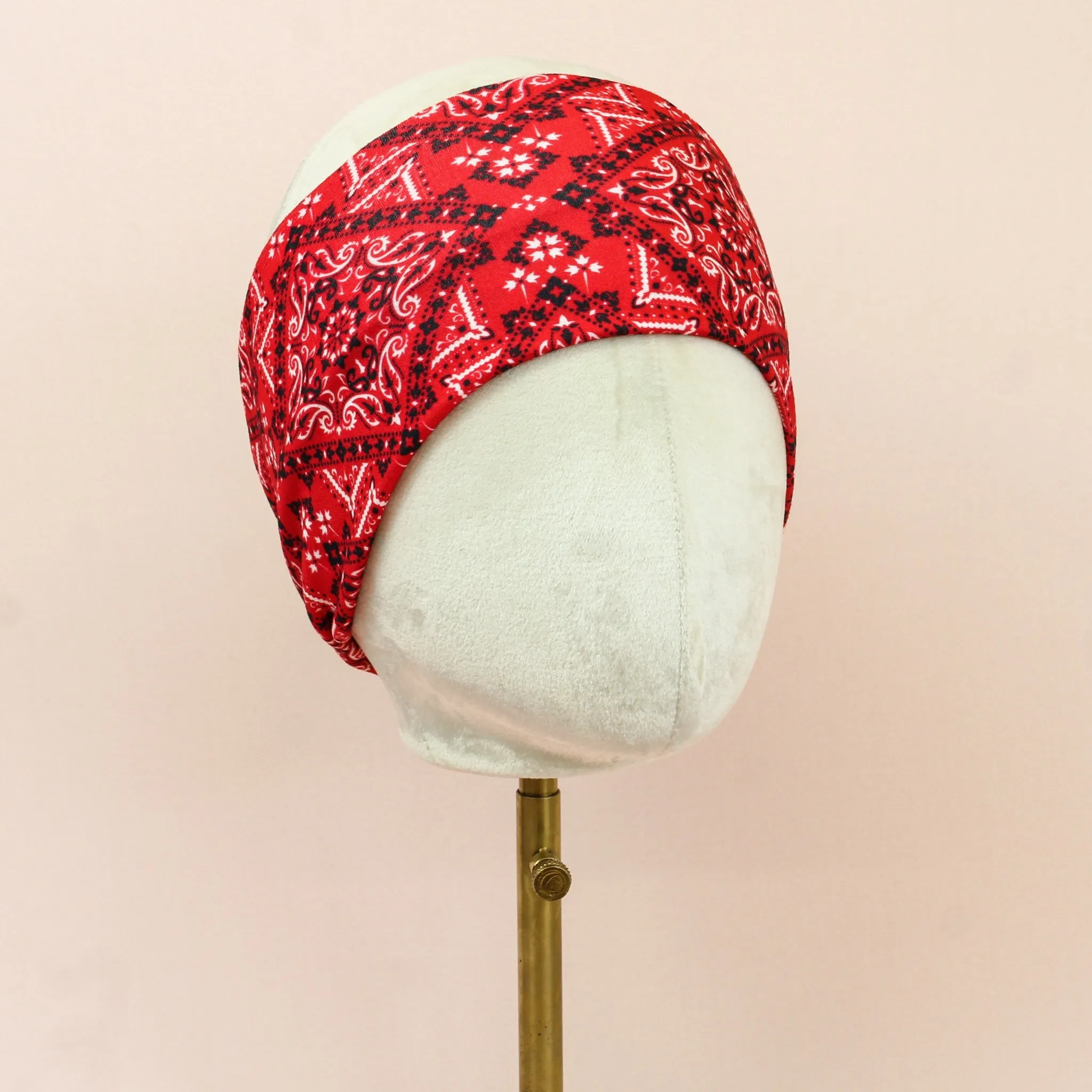 Red Bandana Paisley Stretch Headband
