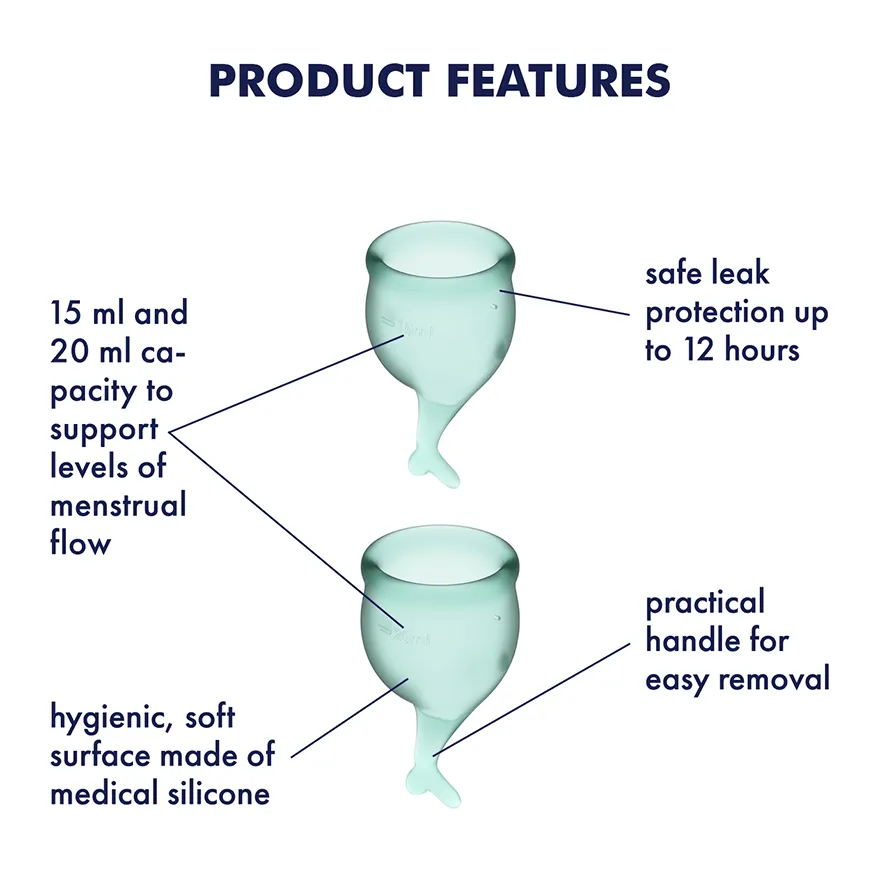 Satisfyer FEEL SECURE Silicone Menstrual Cups (2 pack)