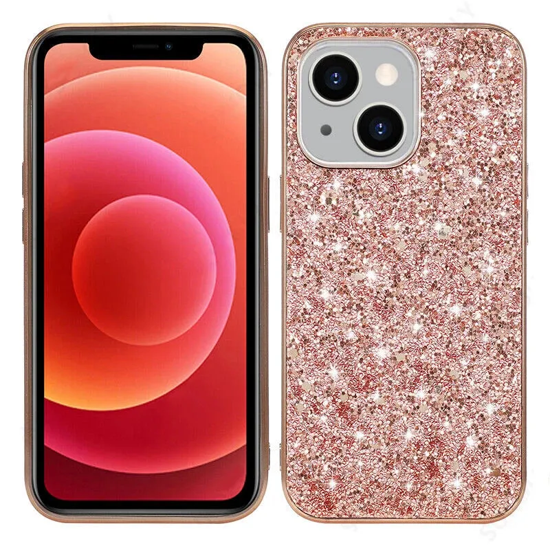 Shining Shockproof Glitter Plating Bling Sequins Case For iPhone