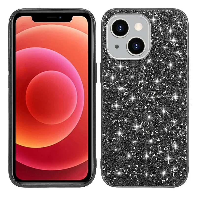 Shining Shockproof Glitter Plating Bling Sequins Case For iPhone