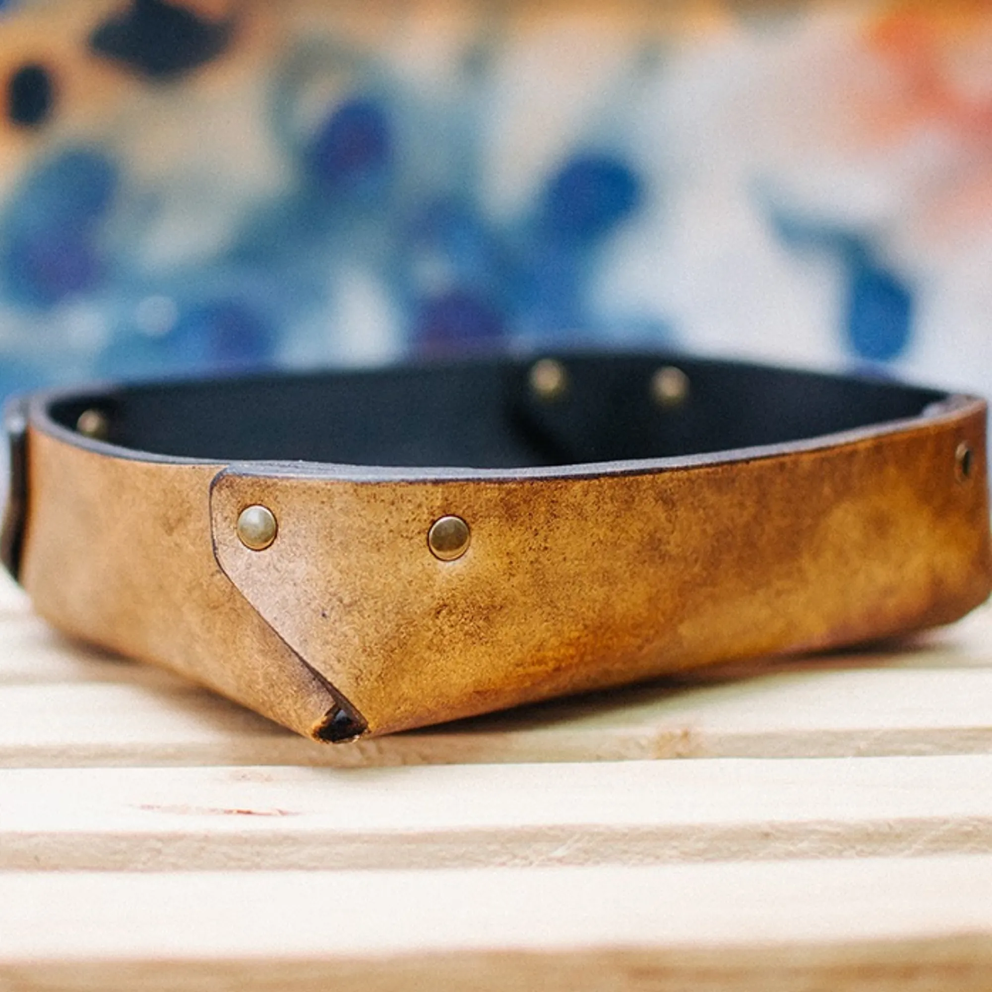 SMALL LEATHER VALET TRAY / NATURAL