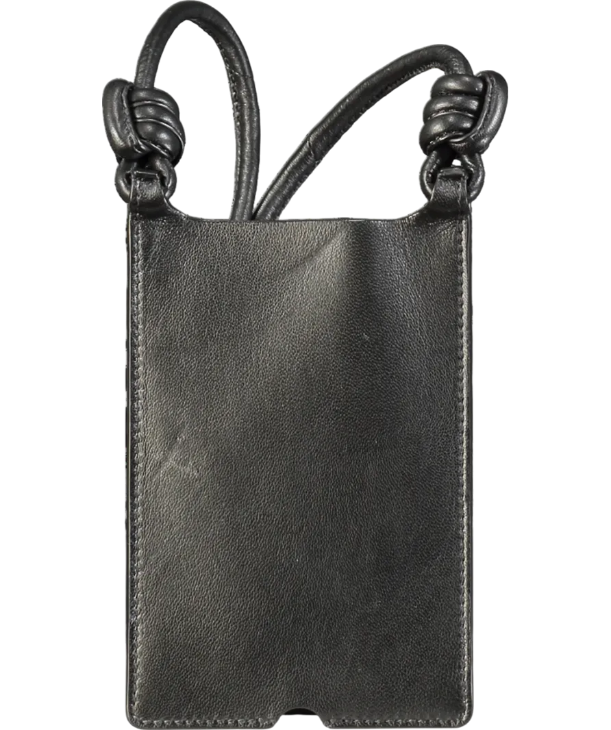 Yves Solomon Black Phone / Card Case In Lamb Leather One Size